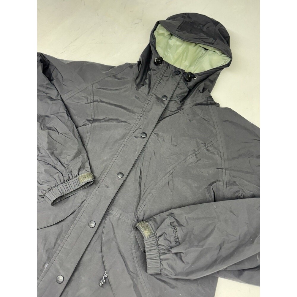 L.L. Bean Gore-Tex Jacket Womens Small Black Hooded Waterproof Rain Coat Hiking